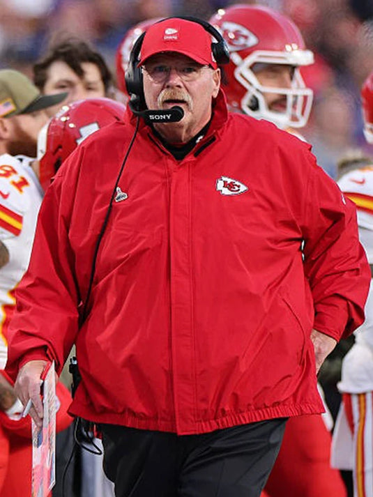 Andy Reid Inspired Kansas City Chiefs 2025 Red Jacket blending comfort and signature team style.