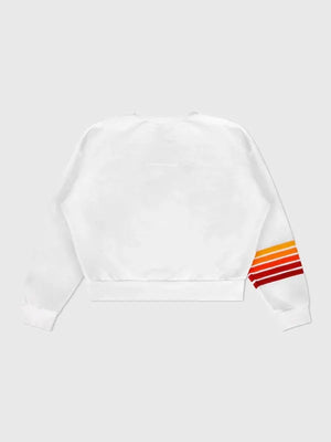 Aviator Nation 2026 University of Southern California white crew sweatshirt delivering warmth, comfort, and classic athletic look