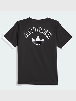 RECREATED Black Adidas Avirex 2026 Ringer Unisex T-Shirt crafted from breathable cotton material with a timeless everyday fit