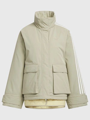 Oversized padded jacket recreated from the Adidas premium 3-Stripes design with comfortable insulation