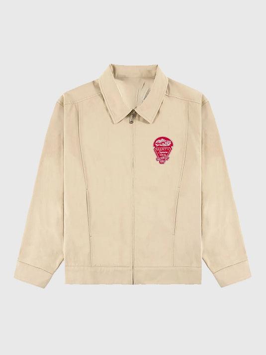 Golf Wang x Marty Supreme 2025 Wally Work Jacket in beige featuring a structured workwear shape and refined neutral tone