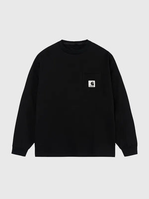 Recreated F.C. Real Bristol x Carhartt WIP 2026 black pocket short sleeve t-shirt unisex with clean logo detailing and soft fabric feel