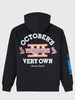 OVO x WrestleMania VI Full-Zip Hoodie featuring subtle branding accents and comfortable fleece interior