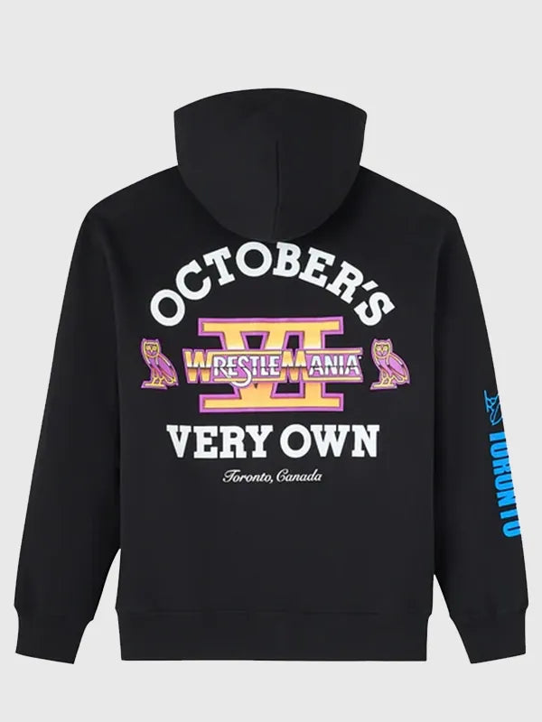 OVO x WrestleMania VI Full-Zip Hoodie featuring subtle branding accents and comfortable fleece interior