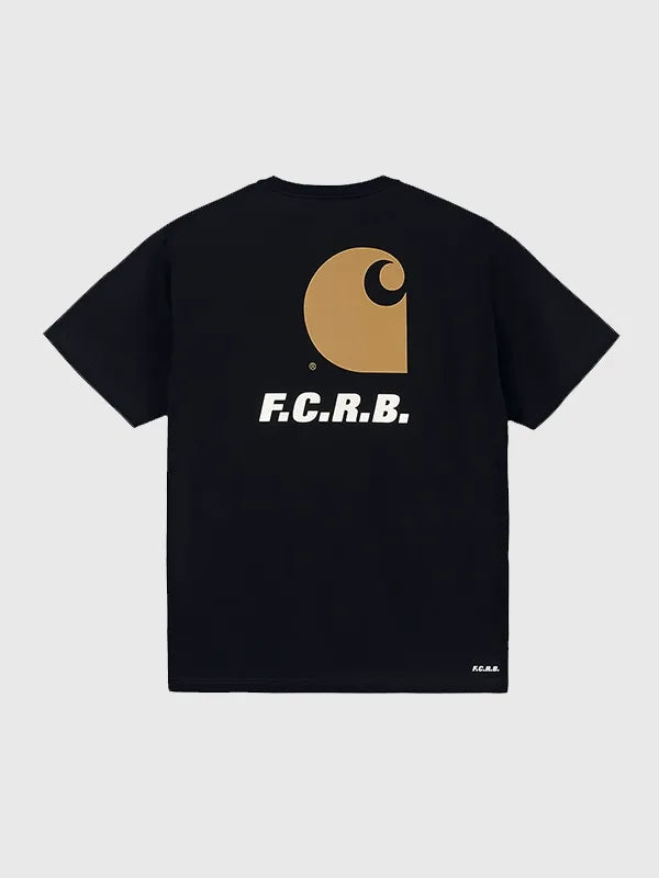 F.C. Real Bristol Carhartt WIP 2026 black short sleeve t-shirt recreated with chest pocket and understated design