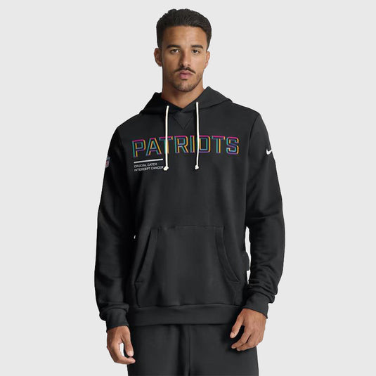 New England Patriots 2025 Black Crucial Catch Hoodie