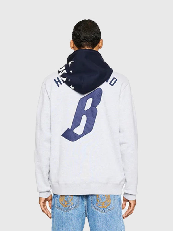 RECREATED Billionaire Boys Club x Yankees Blocked Zip Hoodie in Grey and Black designed with a comfortable fit and standout color-block styling