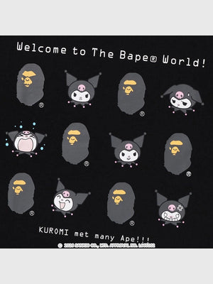 Recreated Kuromi 2026 black graphic T-shirt by A Bathing Ape with short sleeves and relaxed streetwear fit