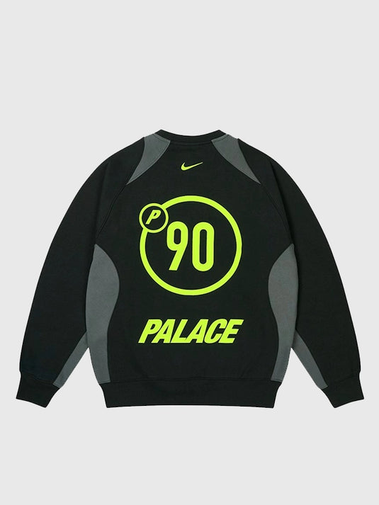 Black Palace x Nike Total P90 crewneck made from soft fleece, designed for street-ready versatility and warmth.