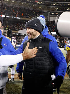 Los Angeles Rams 2025 playoffs inspired RECREATED black puffer vest with a sleek sideline-ready profile