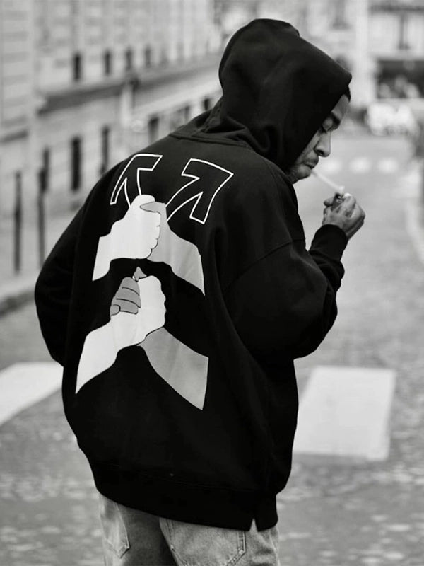 RECREATED Kid Cudi x Off White 2026 Be Human Black Fleece Hoodie offering comfortable fleece warmth with contemporary urban appeal