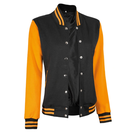 Womens Yellow and Black Varsity Jacket