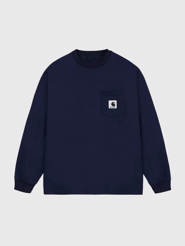 Recreated F.C. Real Bristol x Carhartt WIP 2026 blue pocket short sleeve t-shirt unisex with clean graphic detailing and soft texture