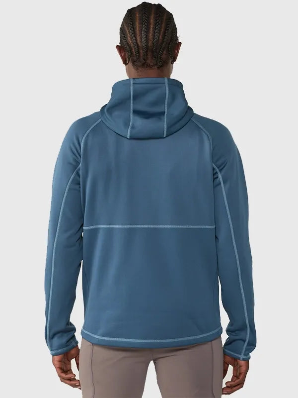 Recreated blue Cotopaxi Tempa fleece hooded jacket with comfortable structure and clean modern outdoor style