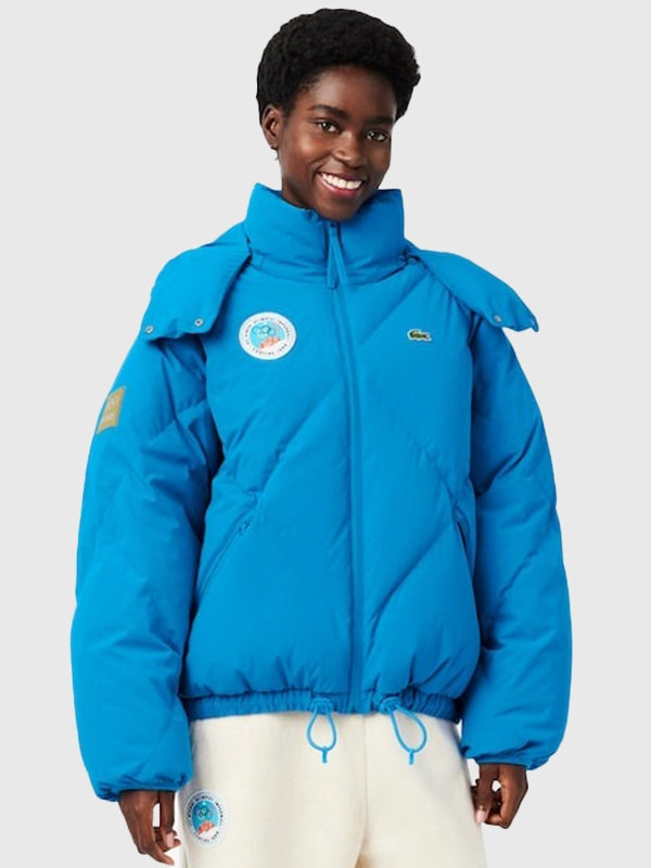 Recreation Lacoste Cortina d’Ampezzo 1956 Olympic Heritage blue puffer jacket with hood and insulated design