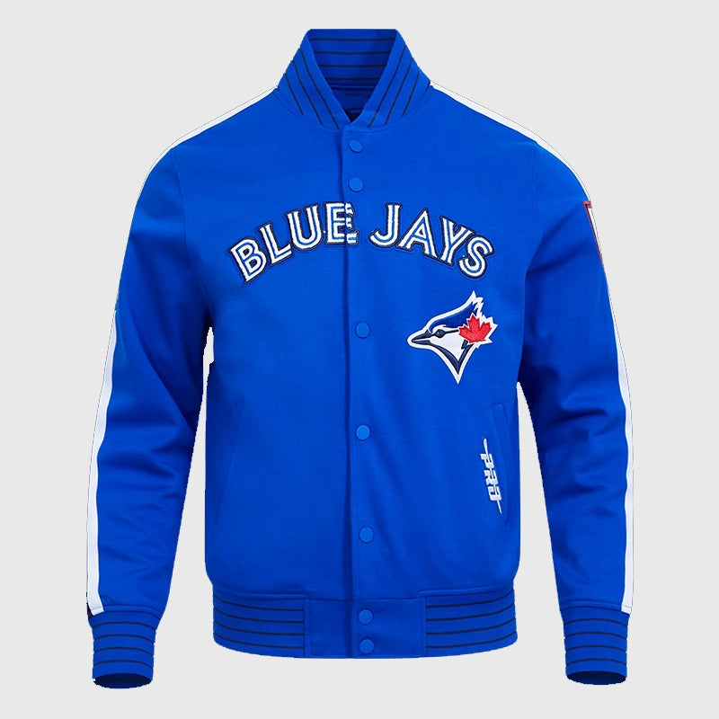 Toronto Blue Jays blue Logo Pro Game Day jacket made with premium double knit fabric.