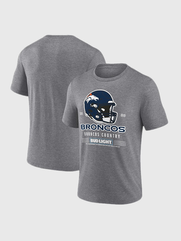 RECREATED Denver Broncos Bud Light Broncos Country crewneck t-shirt in heather gray with casual fan styling