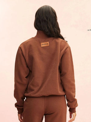Parke 2026 brown fleece turtleneck sweatshirt designed with a clean profile and elevated casual feel