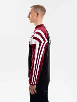 Retro-style fleece sweatshirt recreated from Adidas x Newcastle United 1995/96 football season