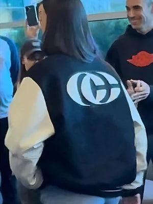 RECREATED Caitlin Clark x Nike jacket featuring contrasting panels, oversized sporty fit, and layered logo graphics for a modern hype look