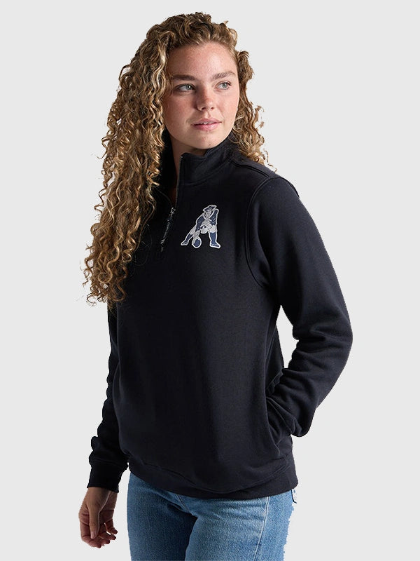 Charles River x Patriots unisex Crosswind sweatshirt in navy blue with functional quarter zip and casual fit