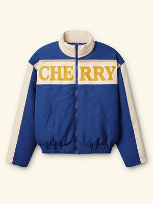 Royal blue full zip unisex jacket inspired by Cherry x Wrangler featuring Los Angeles Pit Crew styling