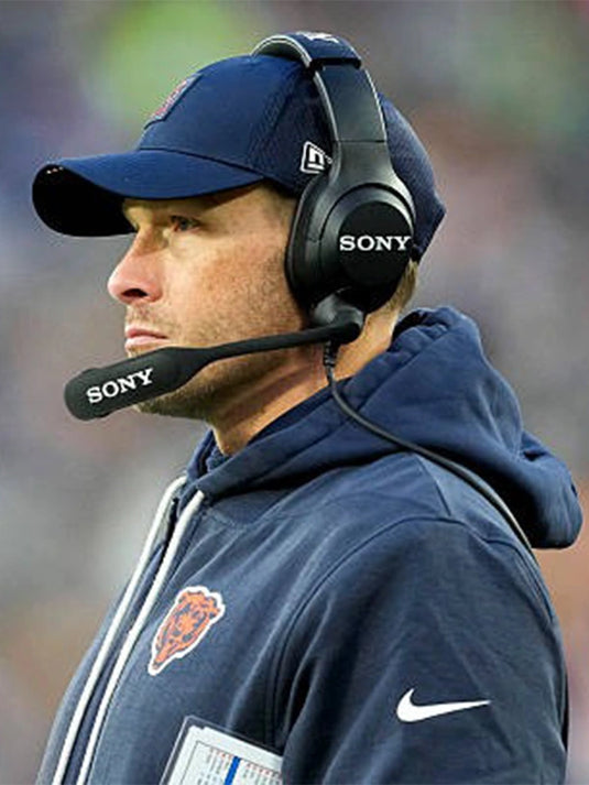 Chicago Bears 2025 Nike bomber jacket recreation inspired by Coach Ben Johnson featuring a sleek navy finish