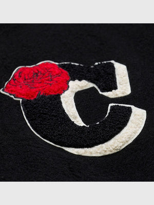 Black Chicago Bulls RECREATED Derrick Rose retirement letterman jacket inspired by classic basketball heritage