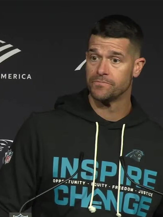 Nike Carolina Panthers Inspire Change 2025 pullover hoodie combining statement wording with modern sideline fit