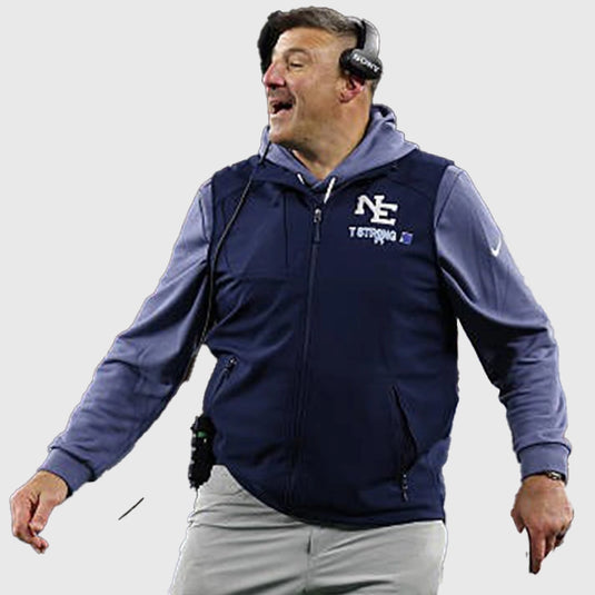 New England Patriots 2025 Coach Sideline Rivalries Hoodie inspired by Coach Mike Vrabel’s sideline style.