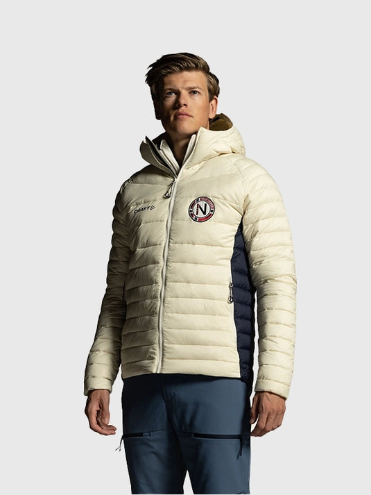 Off-white Craft light down puffer jacket for Team Norway Milano Cortina 2026 with minimalist detailing and cold-weather performance