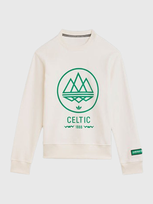 Adidas RECREATED Celtic FC SPZL crewneck sweatshirt in off white with modern streetwear appeal