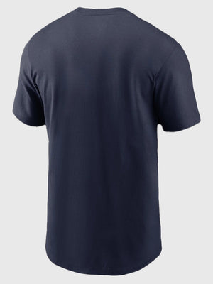 Navy Nike t-shirt recreated in Seattle Seahawks Super Bowl LX Our Time Clear Sign design with bold graphic detail