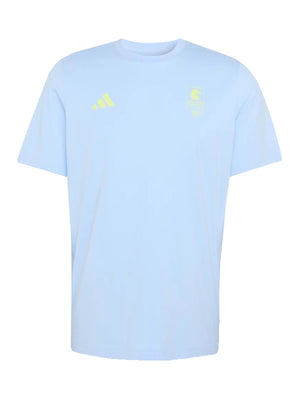 RECREATED Adidas Boston Marathon 2026 retro short sleeve t-shirt in light blue with vintage-inspired marathon graphics