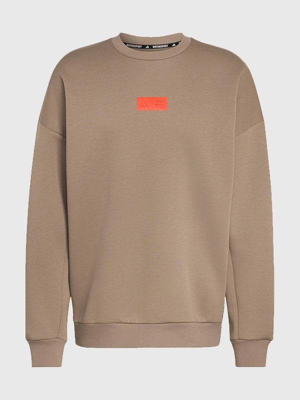Recreated Audi Revolut F1 Team Elevated fleece sweatshirt featuring classic crew neckline and modern motorsport aesthetic