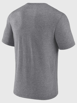 Broncos Country Bud Light graphic crewneck t-shirt recreated in heather gray for Denver Broncos fans