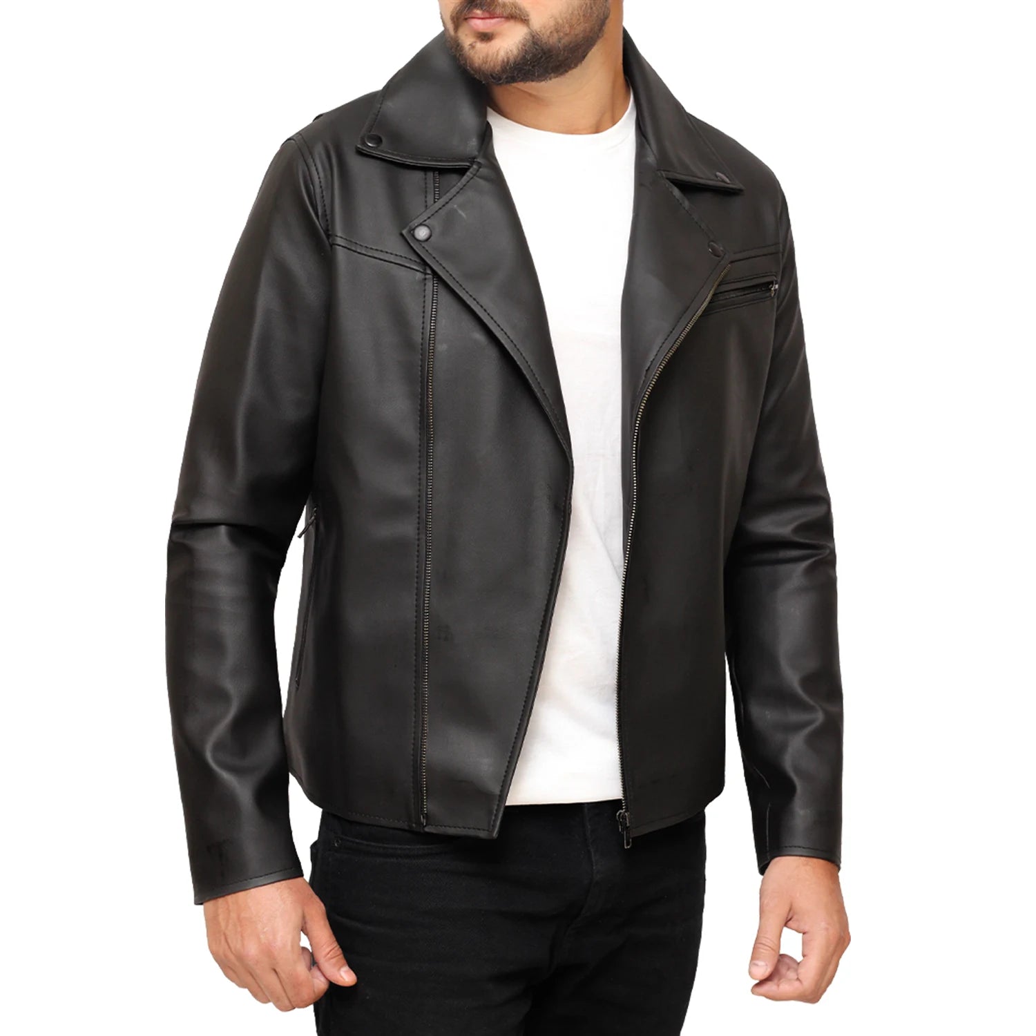 David Black Leather Motorcycle Jacket