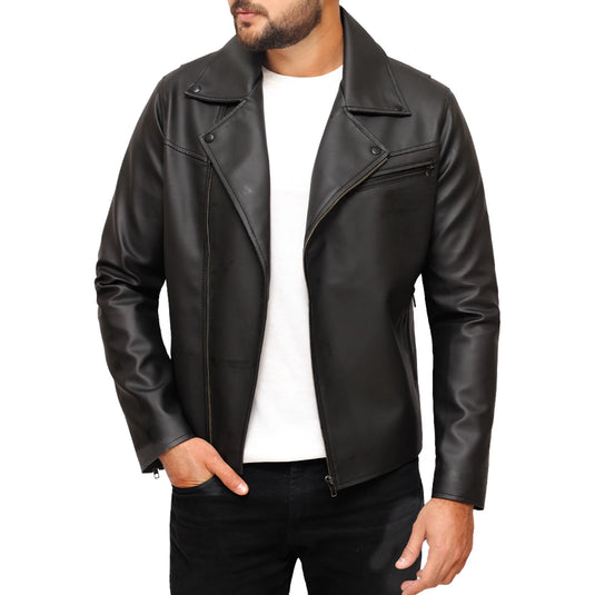 David Black Leather Motorcycle Jacket