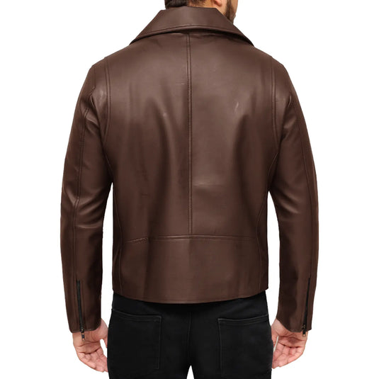 David Dark Brown Motorcycle Leather Jacket