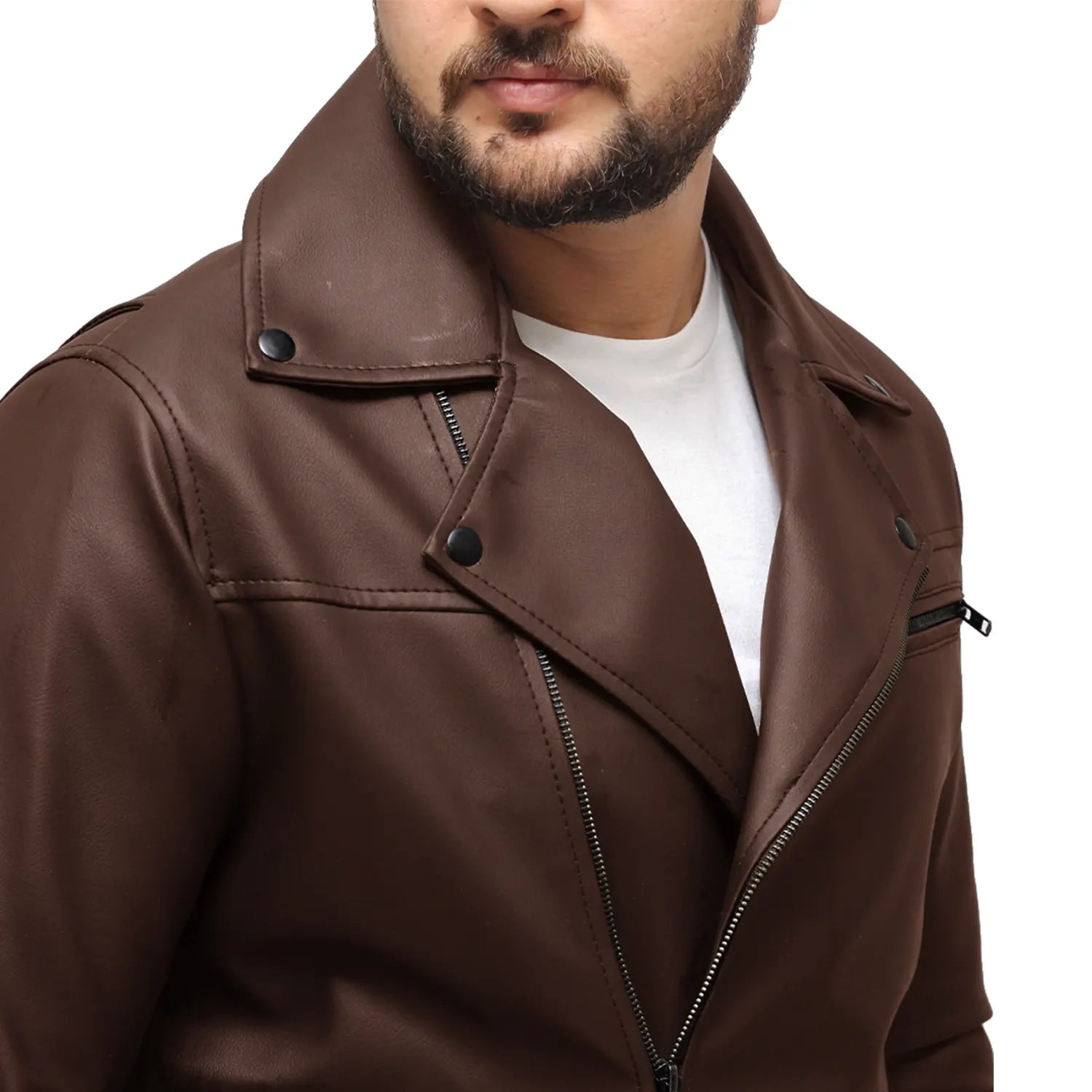 David Dark Brown Motorcycle Leather Jacket