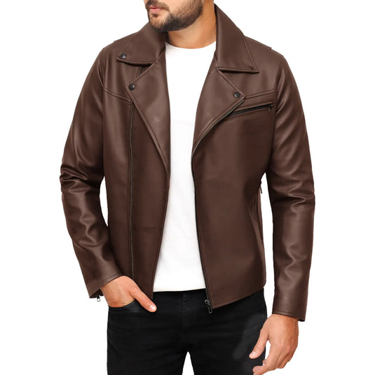 David Dark Brown Motorcycle Leather Jacket