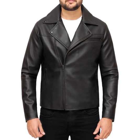 David Black Leather Motorcycle Jacket