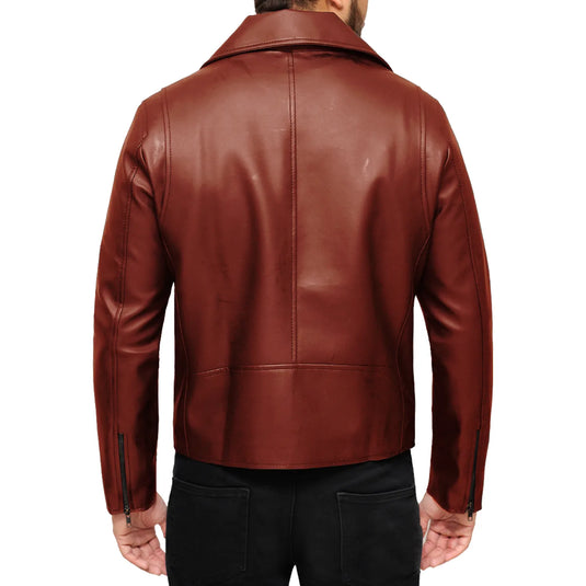 David Tan Brown Motorcycle Leather Jacket