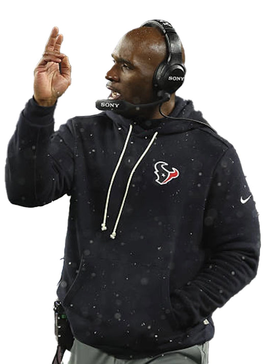 Coach DeMeco Ryans navy Hoodie Sideline Club in Cozy Fleece Fabric. 