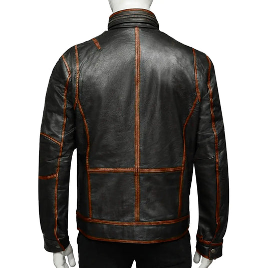 Daniel Distressed Brown Leather Jacket for Mens