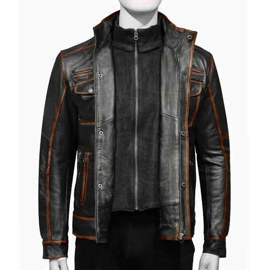 Daniel Distressed Brown Leather Jacket for Mens