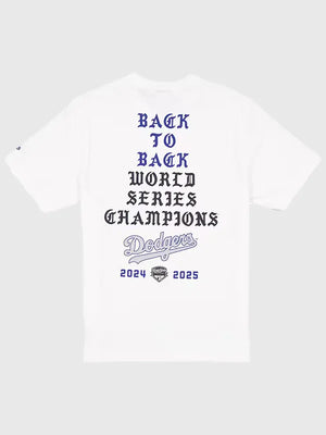Unisex White Los Angeles Dodgers Back-to-Back World Series Champions T-Shirt by New Era x Born x Raised combining casual comfort with bold team heritage appeal