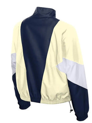 Recreated navy and cream Los Angeles Dodgers City Connect windbreaker jacket with relaxed structure and versatile outerwear appeal