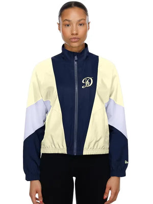 Recreated Los Angeles Dodgers New Era navy and cream Leisure City Connect full-zip windbreaker jacket with lightweight design and team detailing