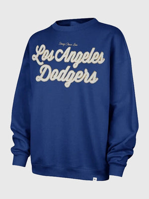 RECREATED Stoney Clover Lane x '47 Los Angeles Dodgers Blue Patch Back Oversized Sweatshirt designed with cozy construction and bold patch detailing